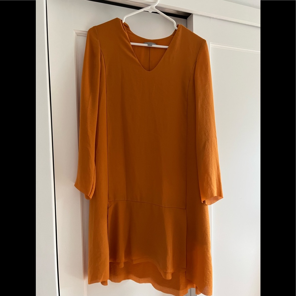 Flowy Cos dress, burnt orange